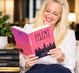 Kelly reading her book Silent Streets